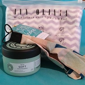 True Soft Hair Mask, Hair Towel Wrap and Headband
